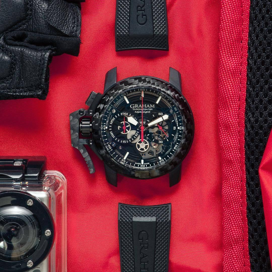 【GRAHAM グラハム】Chronofighter Superlight Carbon Skeleton クロノファイタースーパーライトカーボン スケルトン／国内正規品 腕時計