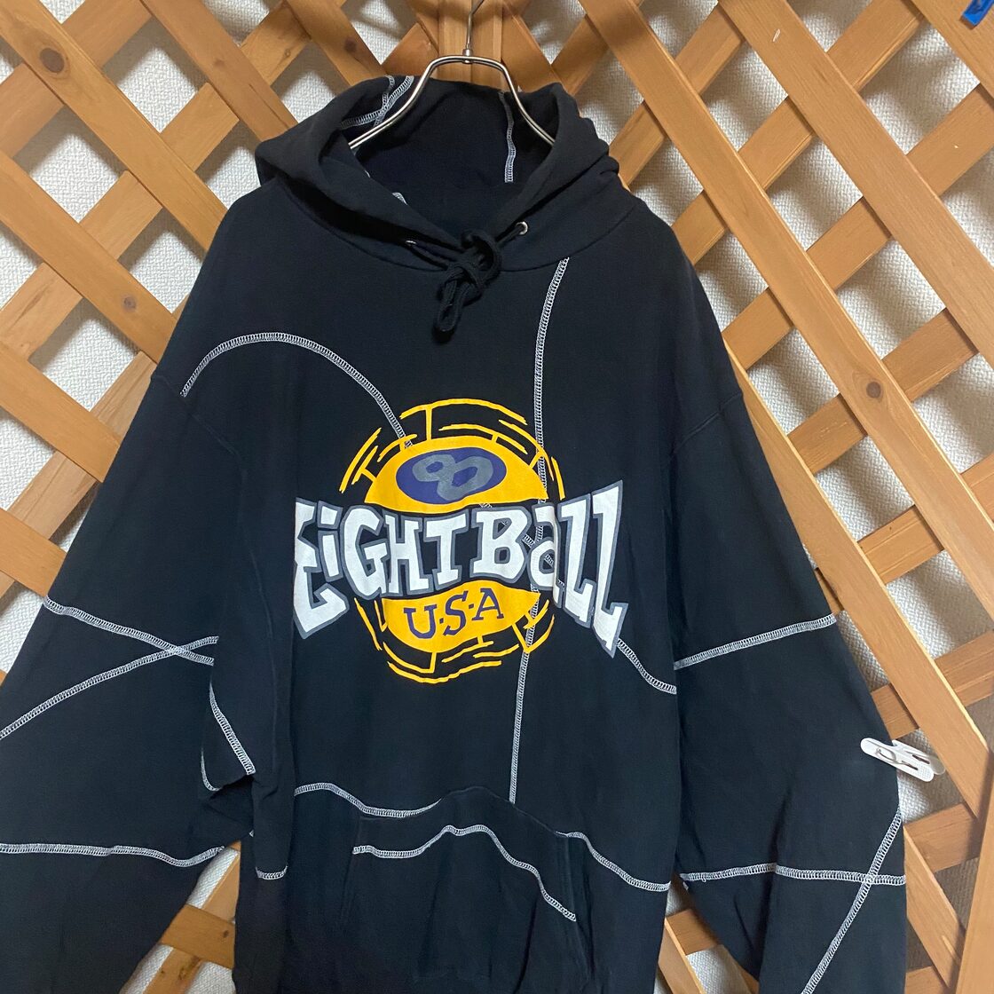 EIGHT BALL USA ストリート パーカー プルオーバー ブラック 古着 | Pay ID
