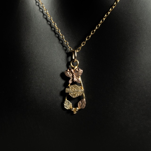 Official Harley Davidson Vintage Gold Leaf Necklace