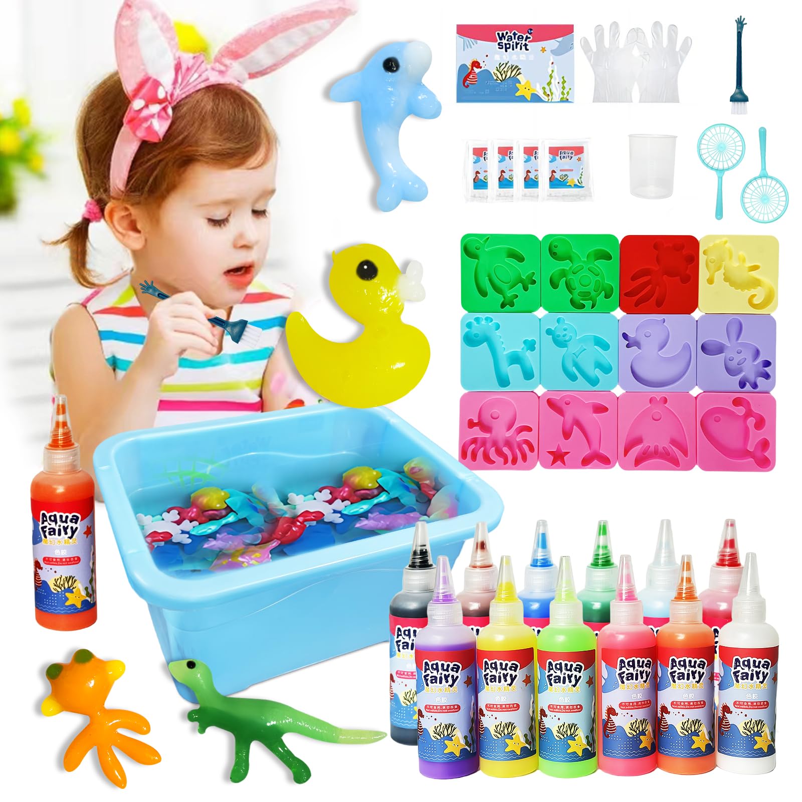 Eiruokiga 12 Colors Magic Water Elf Toy Kit、Aqua Fairy Water Gel Kit ...