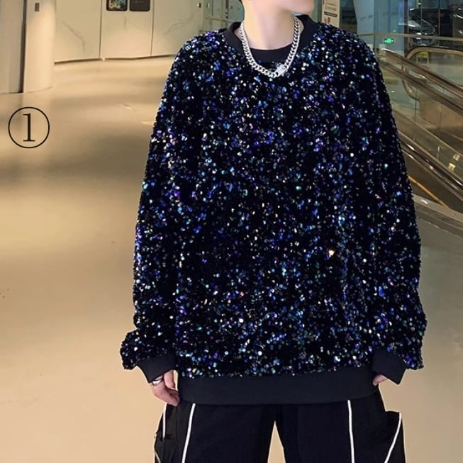 キラキラ 長袖 Tシャツ ロンT | Korean unisex fashion セレクト