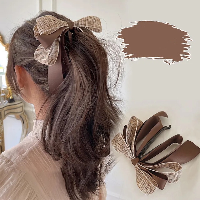 【HAIRCLIP】優雅なリボンヘアクリップ 3点セット