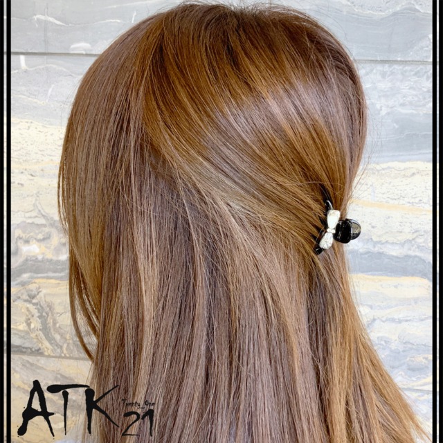 リボン ストーン ミニバンスクリップ 前髪留め 小さ目 しっかりホールド ヘアアレンジのポイント 髪留め 簡単ヘアアレンジ レディース ヘアアクセサリー Hbs Atk21