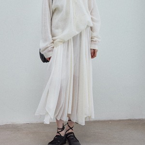 Sheer Flowing Midi Skirt T3669