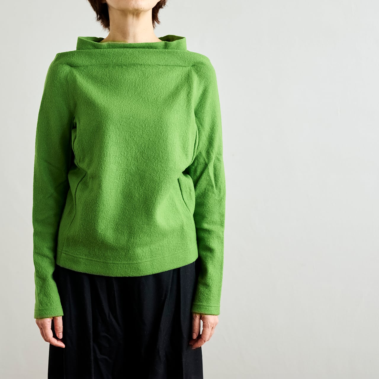【30%off sale!】divka ディウカ ウールソフトフェルトニットトップス イエローグリーン DK26-CS03-T05