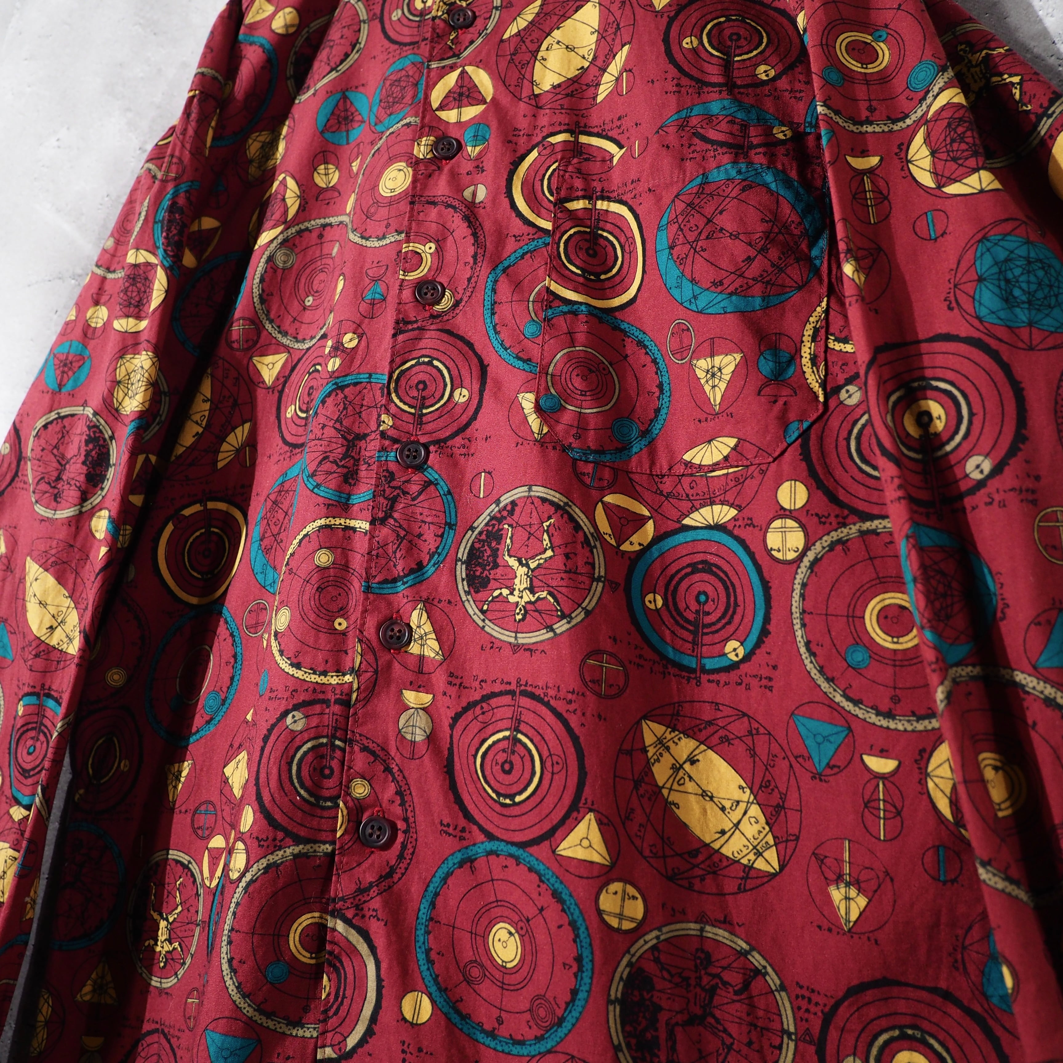 1990s Total shapes pattern Design vintage Loose shirt