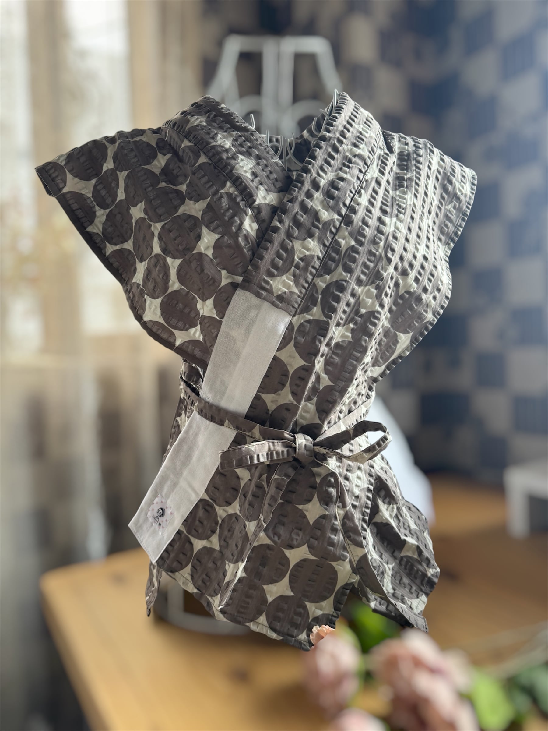 オリジナル］半衿ジレ ワイド 高島ちぢみ ローズ | kimono 梛〜nagi〜