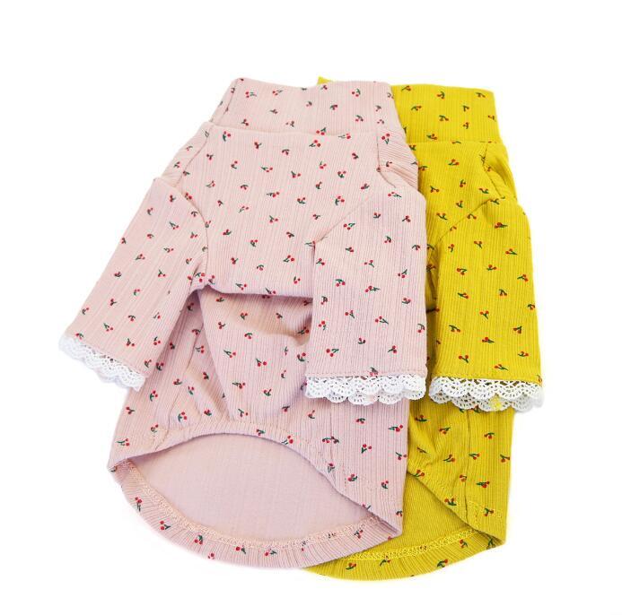 犬用シャツ Tシャツ (ホワイト、さくらんぼ柄) 夏の室内着 小型犬 犬用シャツ Tシャツ (ホワイト、さくらんぼ柄) 夏の室内着 小型犬 0039-32-