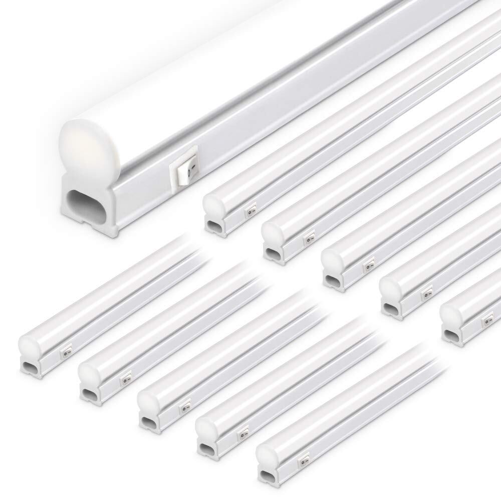 【スイッチ付器具一体型LED蛍光灯 直管 40W形】長さ117cm 6000K昼光色 2200ルーメン 消費電力20W 配線工事不要 AC電源コード2m 連結コード付属 (2本セット)
