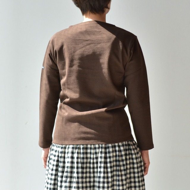 セントジェームス SAINT JAMES 無地ボートネックシャツ(OUESSANT)CHOCO【レターパックプラス可】