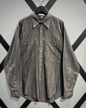 【X VINTAGE】"Christian Dior" Cross × Stripe Pattern Vintage Loose Shirts