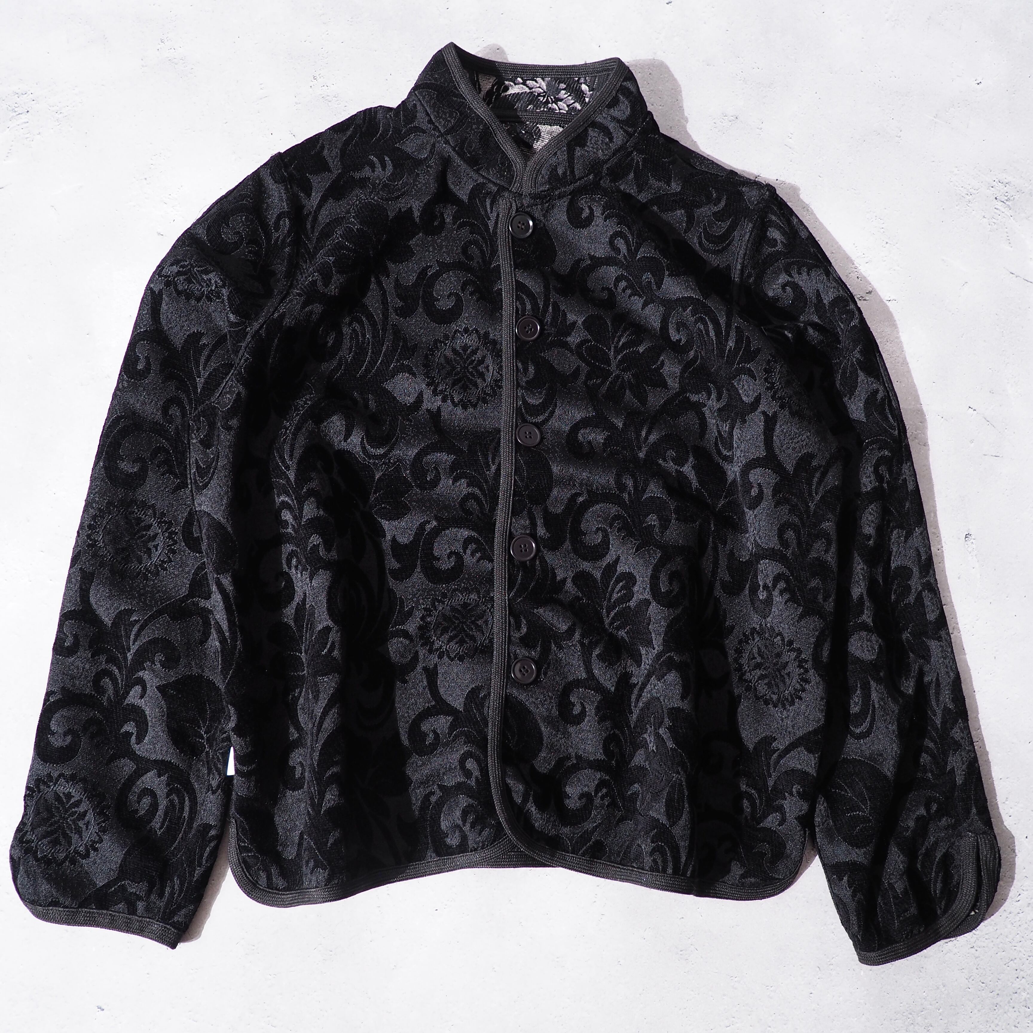 Dark tone flower embroidery two way reversible China jacket
