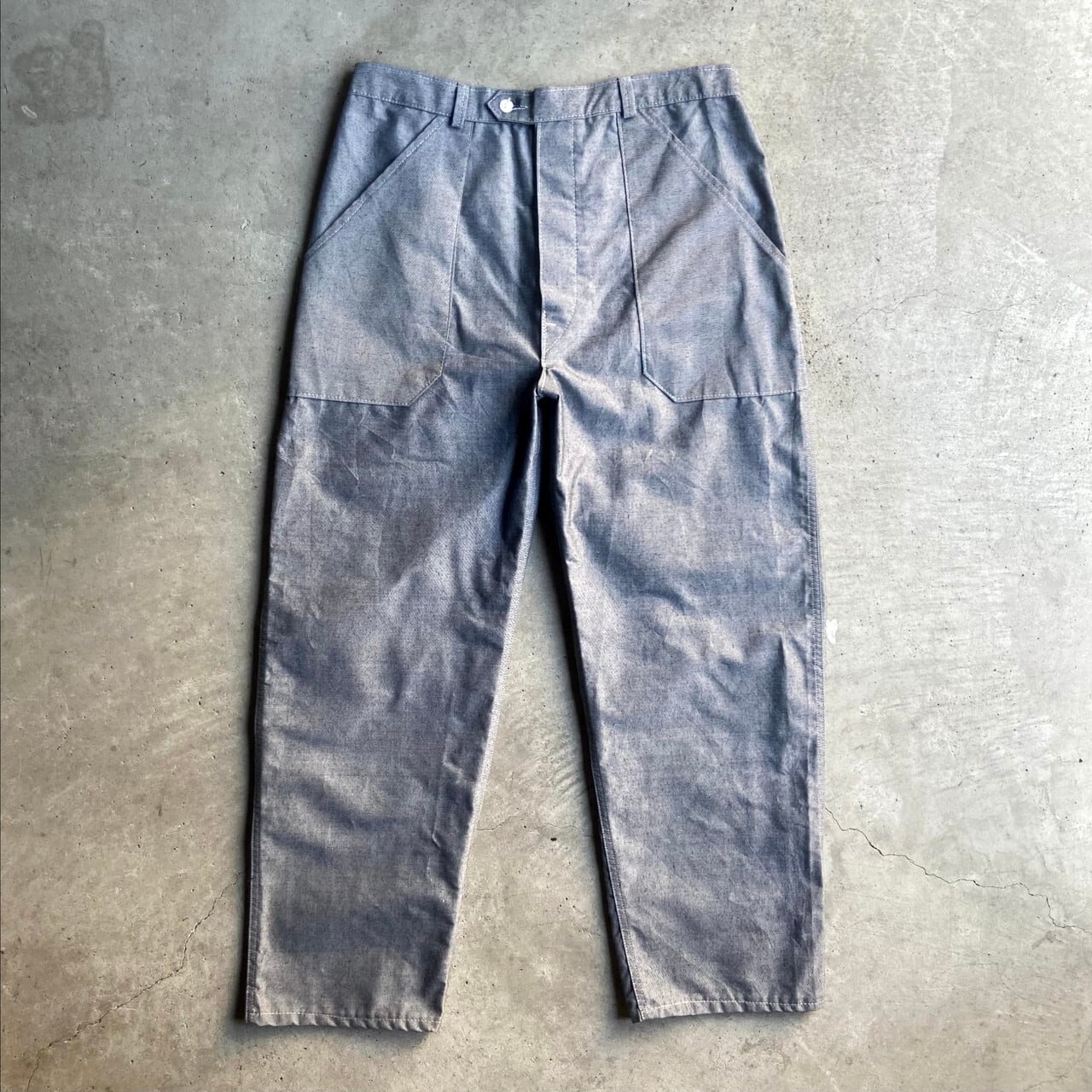 60年代 ブラックシャンブレー 黒シャン クロロファイバー ユーロワーク フレンチワークパンツ メンズw36相当 ヴィンテージ ビンテージ 60s 古着 ワークパンツ Vtg Al2110 Cave 古着屋 公式 古着通販サイト