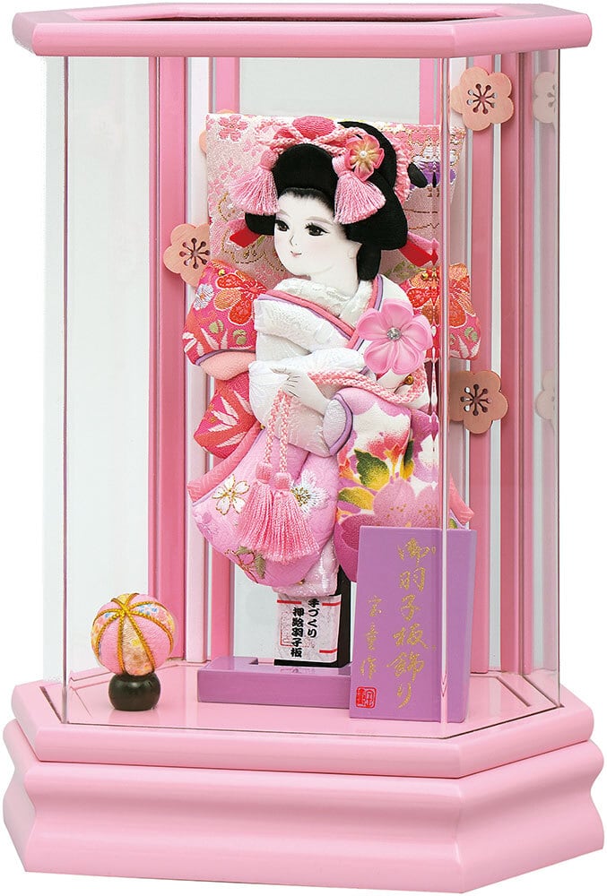 7号 羽子板 ピンク アクリルケース フラワー 羽子板 | 陽葵（ピンク）7