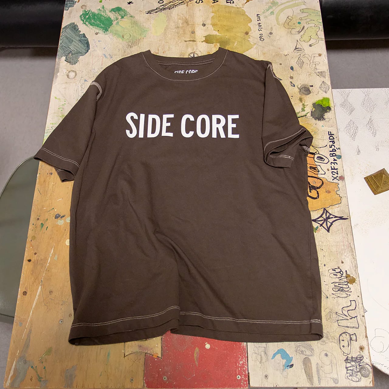 wright. バスクシャツ 墨染プラスコーヒー染め 3＋ Road to Noto 墨染めTシャツ by SIDE CORE | ON SUNDAYS