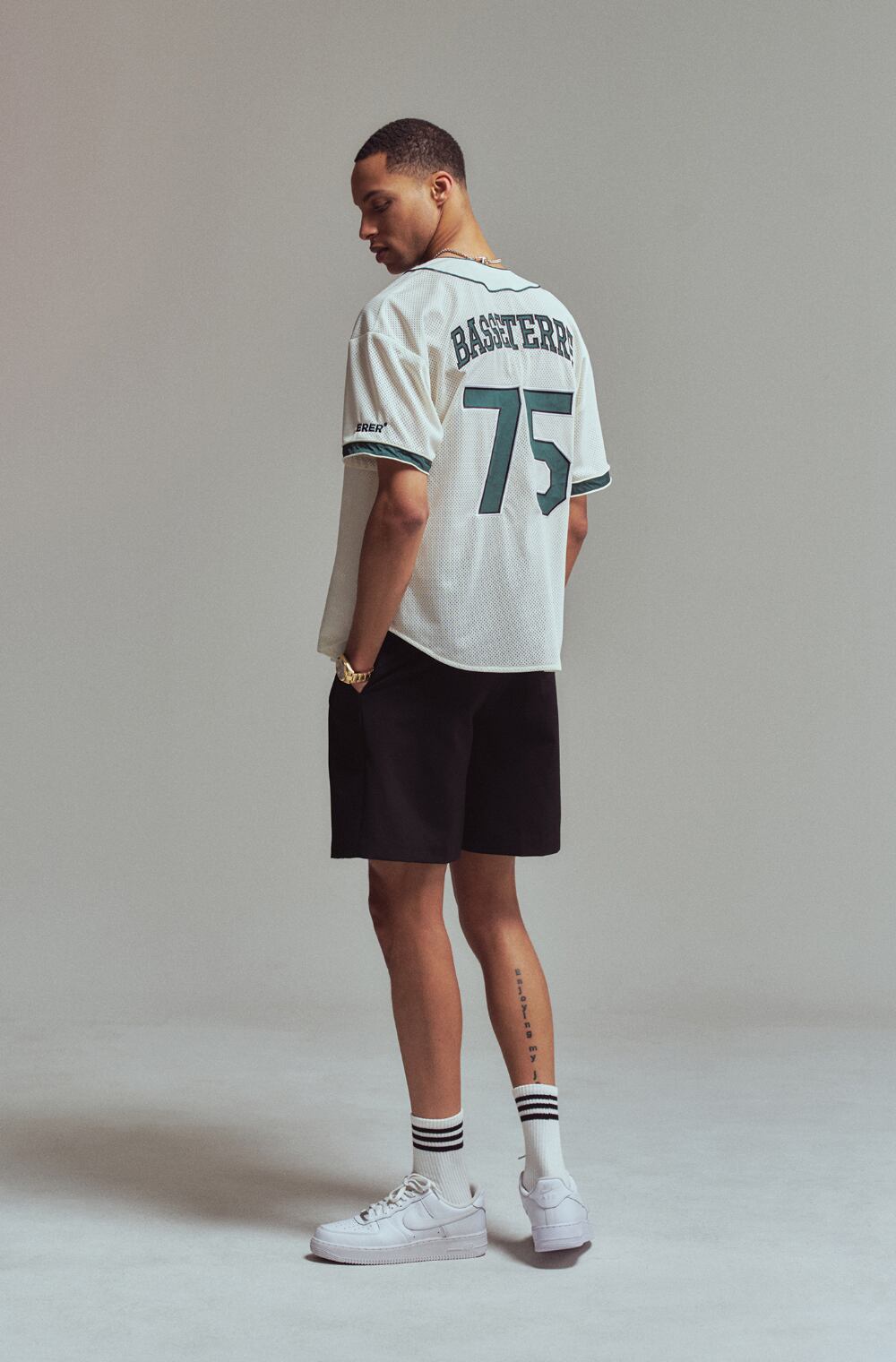 ☆aespa カリナ 着用!!【ERER】75 baseball jersey - Ivory ☆aespa カリナ 着用!!【ERER】75 baseball jersey - Ivory