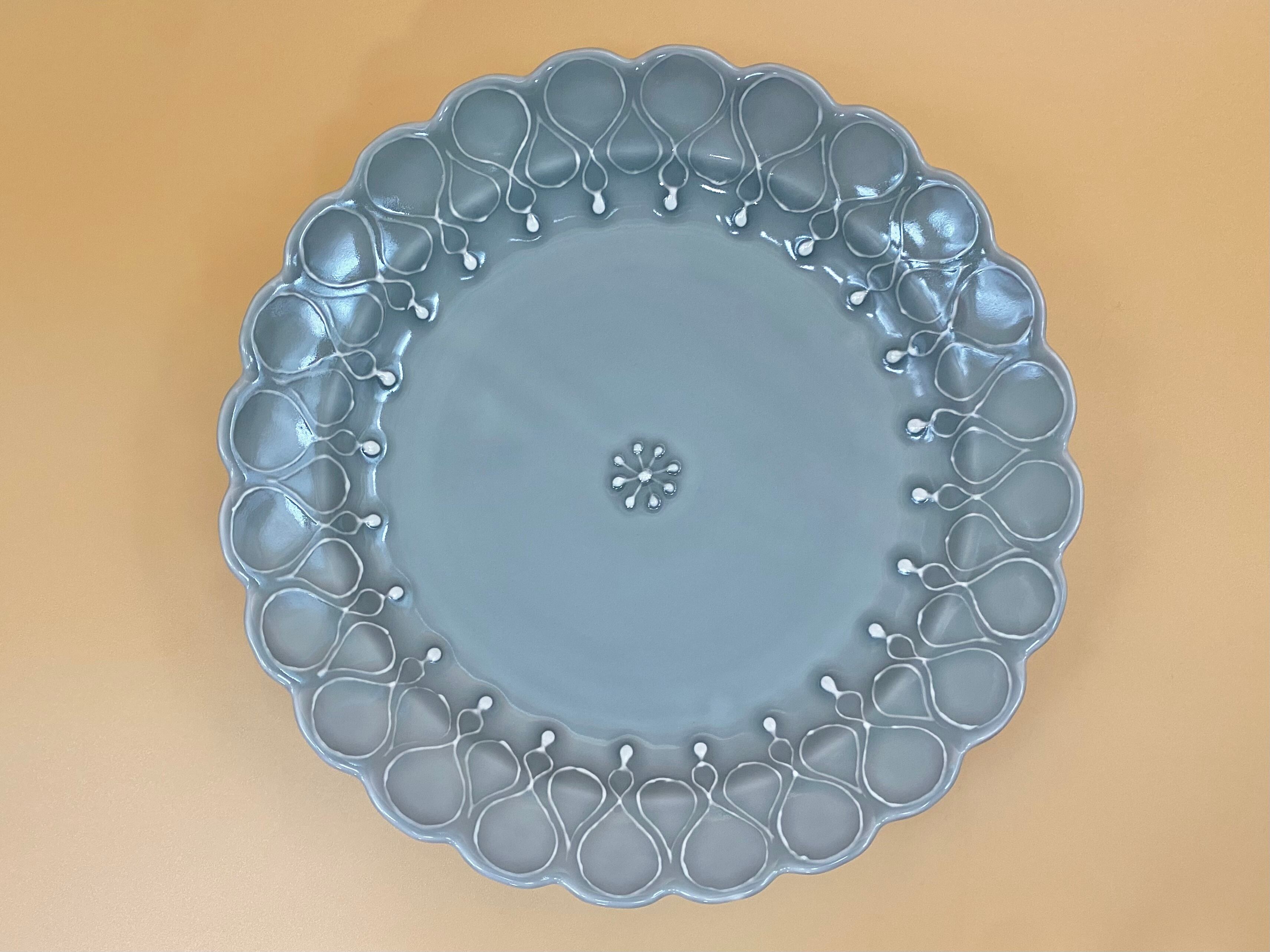 sizqu リム皿 21cm グレー