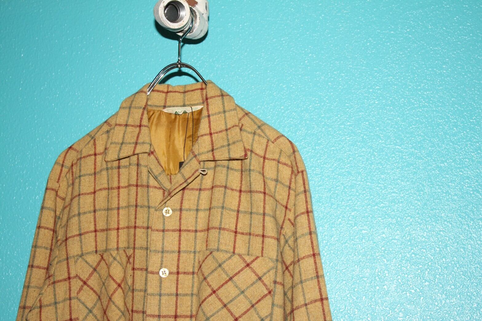 60s Dutchmaid オンブレチェック ウールシャツ 60s Dutchmaid オンブレチェック ウールシャツ