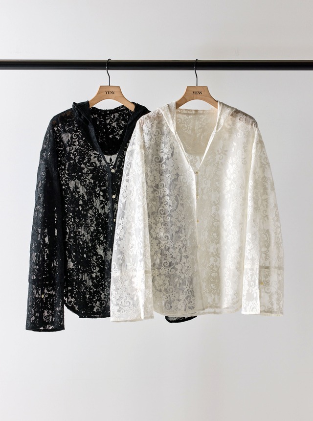 【ご予約】Y262-12047] PORTABLE LACE HOODIE【YENN】