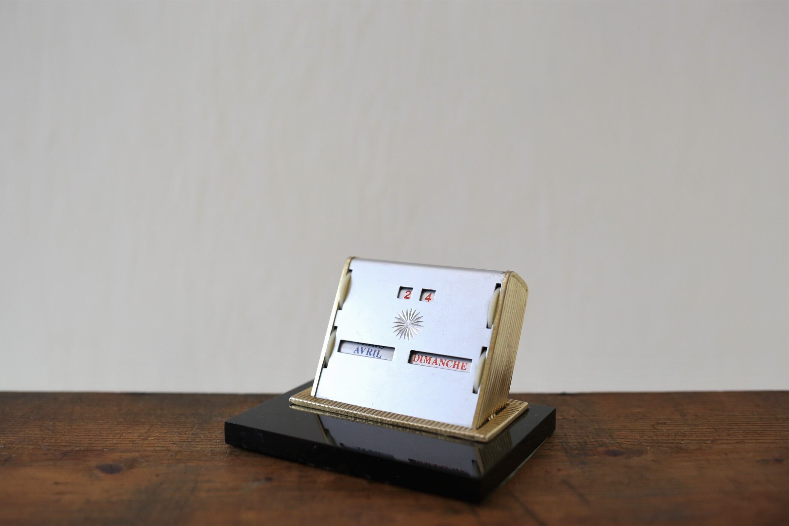 卓上万年カレンダー　フランス ヴィンテージ 『GOLD STARRY』大理石 フランス ヴィンテージ 万年卓上カレンダー 『GOLD STARRY