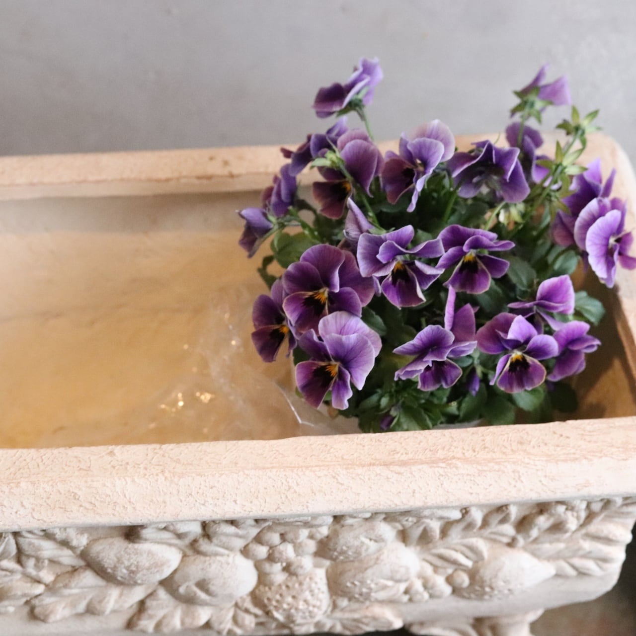 植木鉢 デコラティブモチーフプランター 陶器 アンティーク調 シャビー