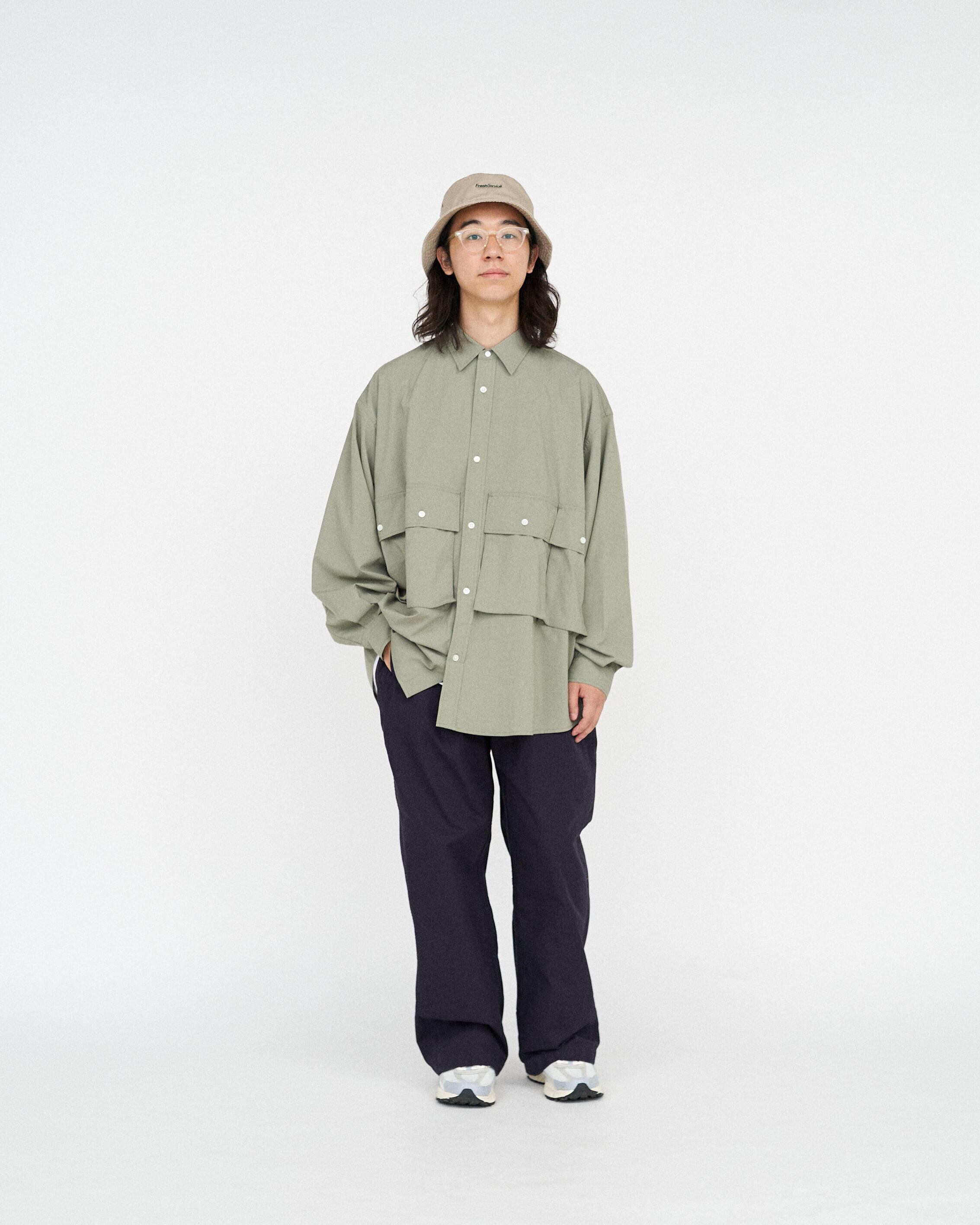 FreshService｜MICRO TYPEWRITER FLAP POCKET L/S SHIRT | 眠家