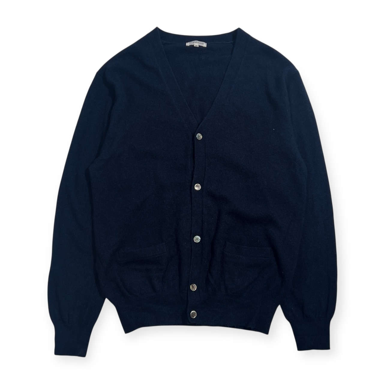 カシミヤ100% Prestante プレスタンテ Vネック ニット カーディガン LL/ネイビー メンズ