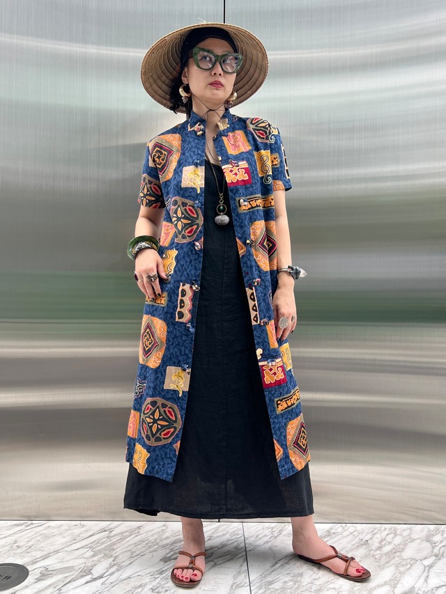 Vintage China bottans long jacket / dress