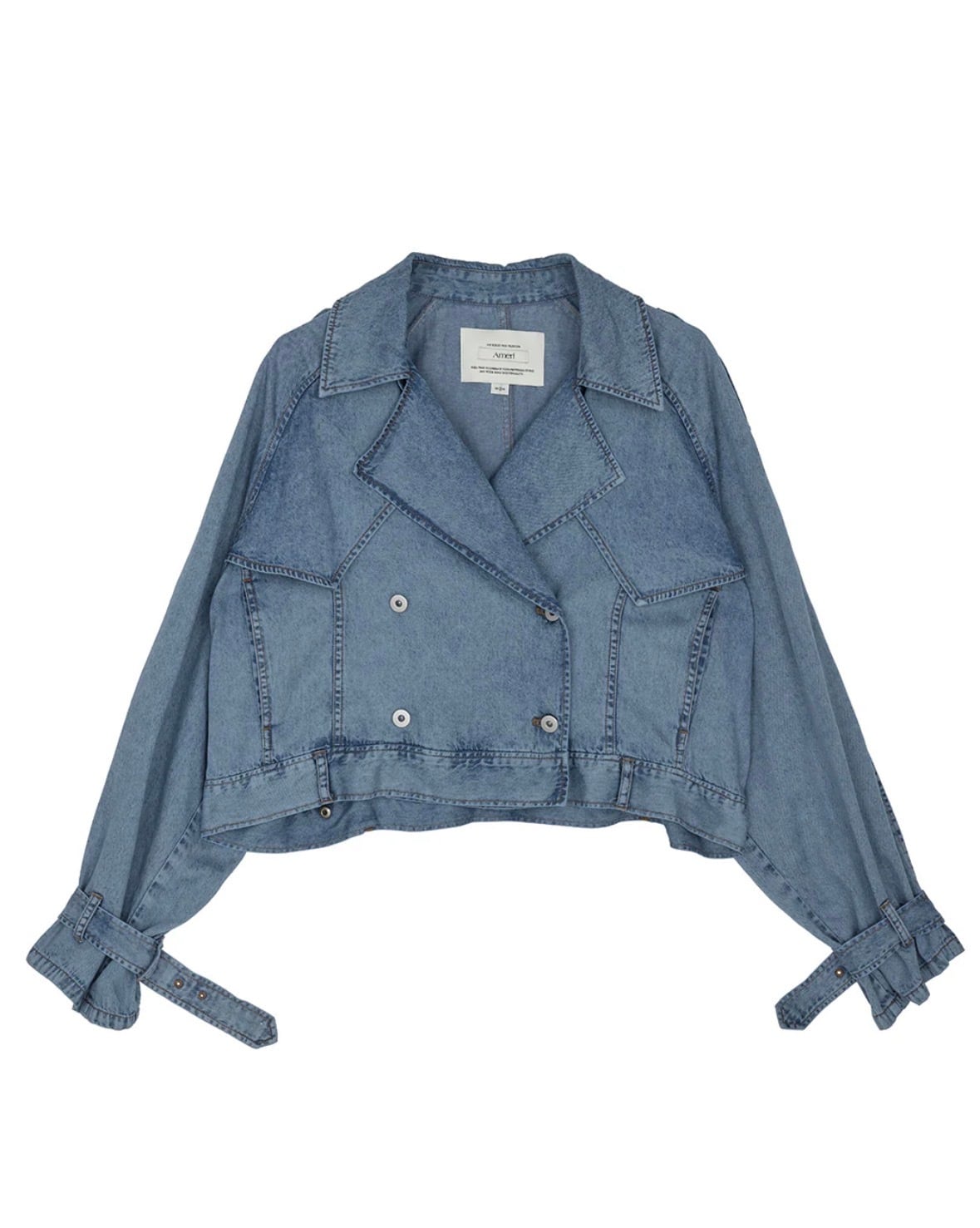 AMERI】TENCEL DENIM SHORT TRENCH COAT (0126107410450) | CLOAK&CO