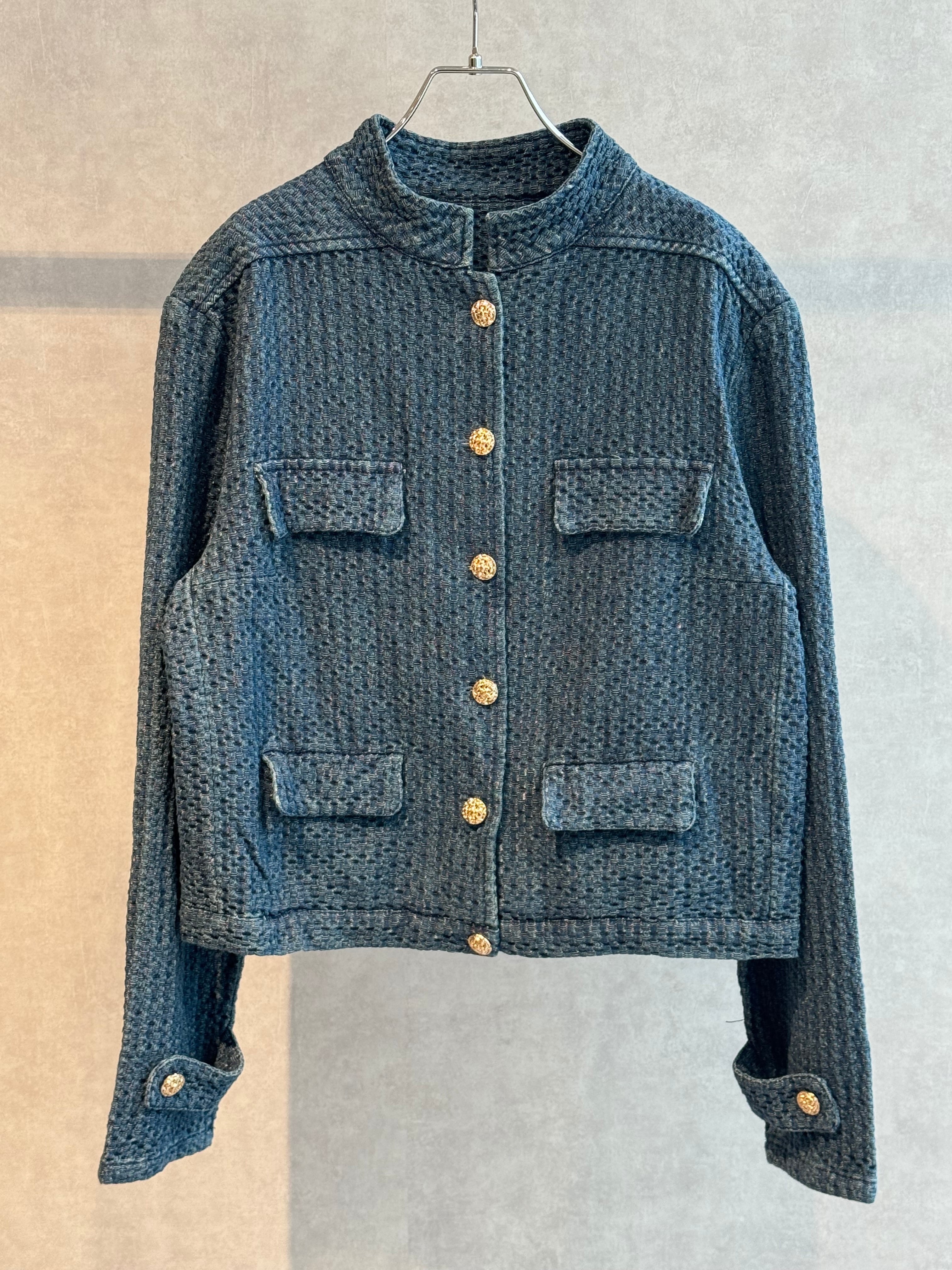 jaguard denim compact jacket
