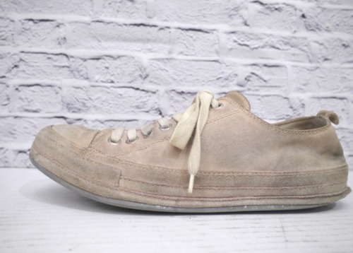 【アーカイブ品】ANN DEMEULEMEESTER アンドゥムルメステール メンズ 汚れ加工 スエード レザー ローカット スニーカー ピンク◆希少モデル