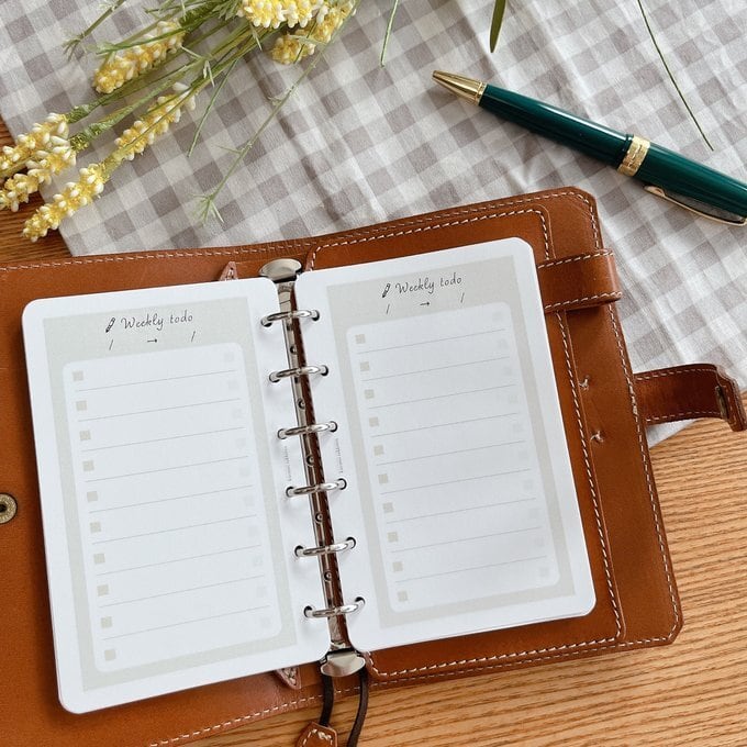 ミニ6穴サイズ/ウィークリーtodoリストリフィル