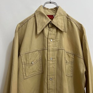 70s シアーズ　sears ウエスタンシャツ　ビンテージ　マスタード　イエロー