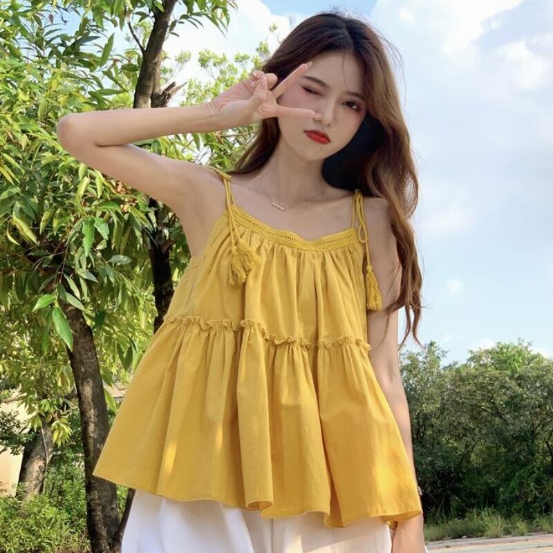 ルーズスリムレディースサマーレーストップス 大人ガーリー スウィート キュート カジュアル 夏物 レースアップ YY-ファッション49590492129