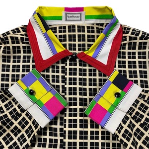 GIANNI VERSACE block pattern shirt