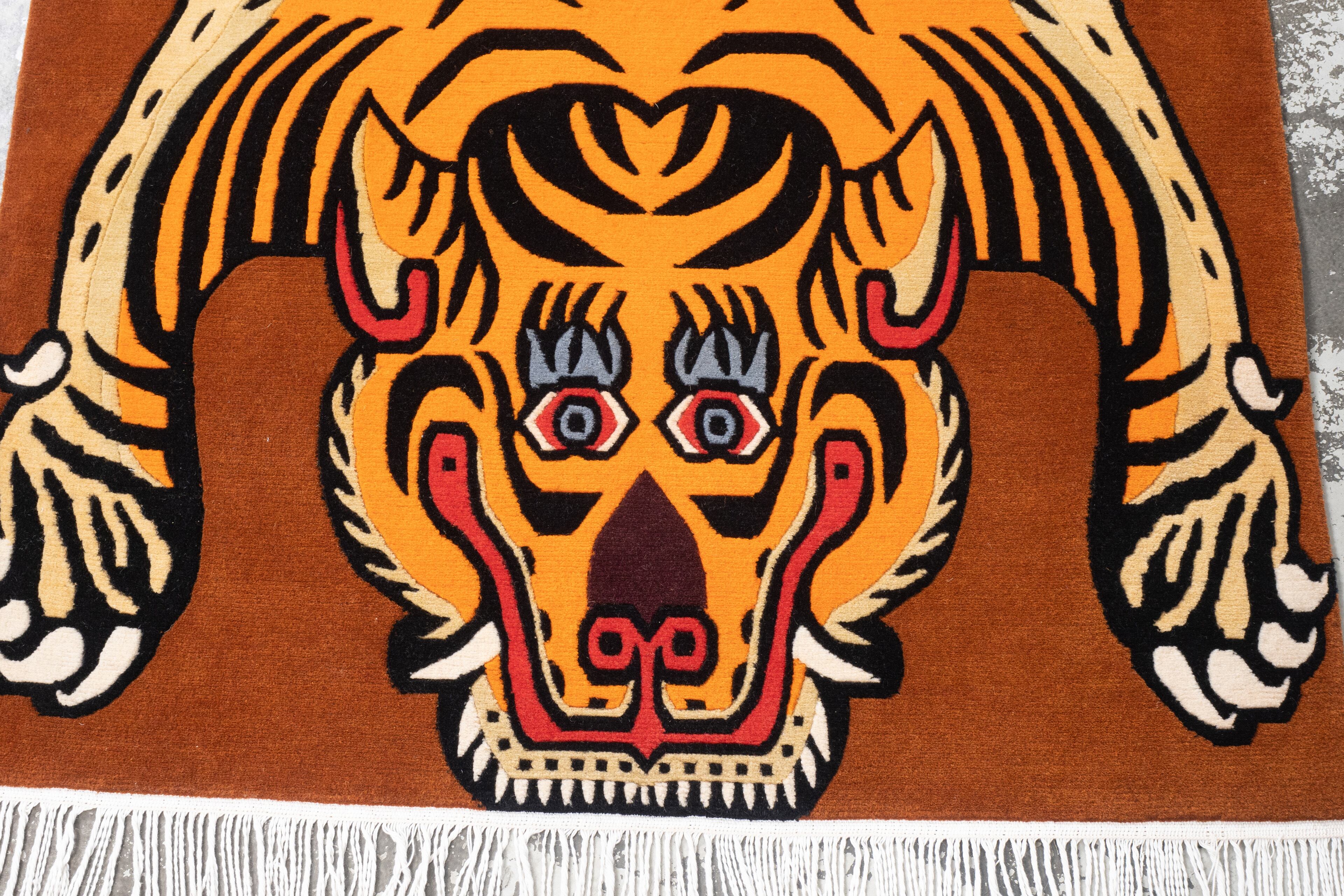 Tibetan Tiger Rug 《Lサイズ•ウール076》チベタンタイガーラグ