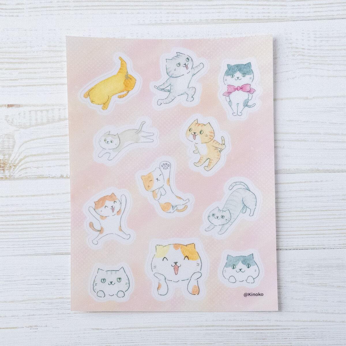 ゆるかわにゃんこ クリア シール B6 / グッズ クリアシール ねこ ネコ