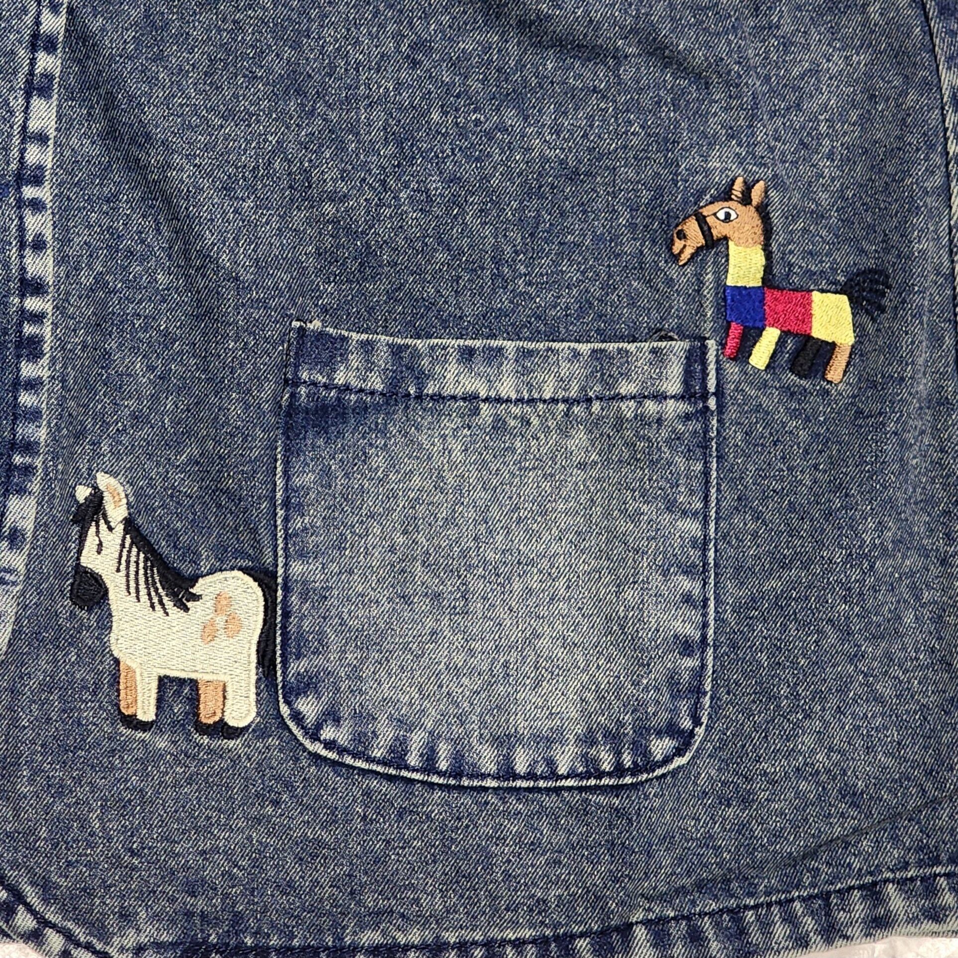 色んなお馬さん刺繍のデニムベスト | ワンダフル商会