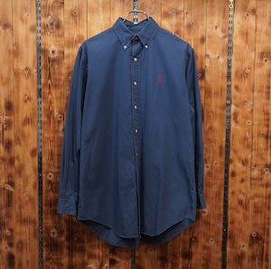 80s90s polocountry ralphlauren 長袖 ボタンダウンシャツ M /ポロカントリー ラルフローレン ネイビー