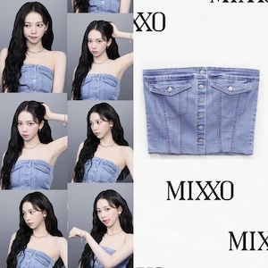 ★Aespa カリナ 着用!!【MIXXO】デニムチューブトップ