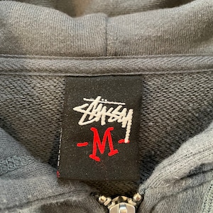 【STUSSY】International St?ssy Tribe ステューシー バックプリント フルジップ スウェットパーカー M 古着