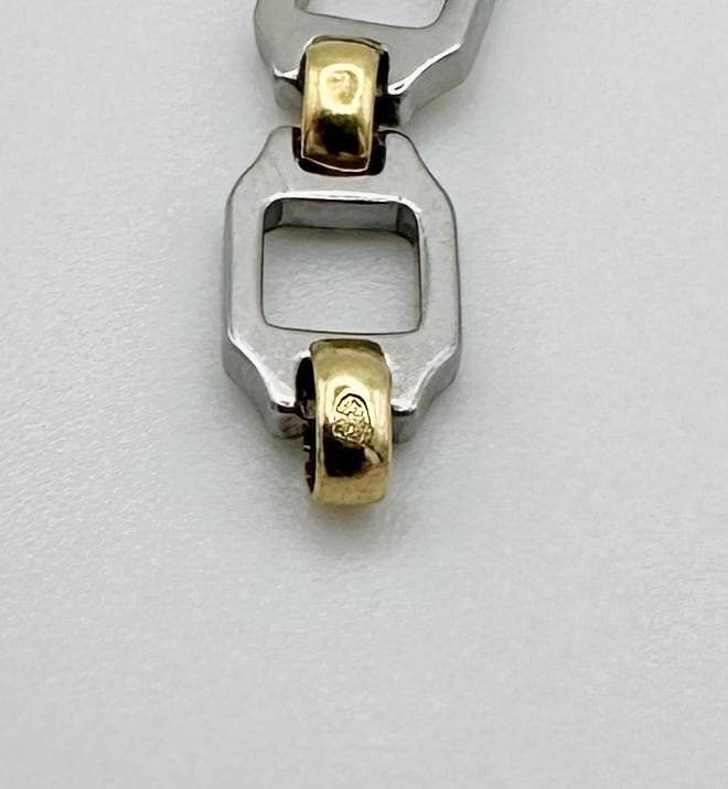 Cartier サントス リンクチェーンコンビブレスレット SS/750 6.4g