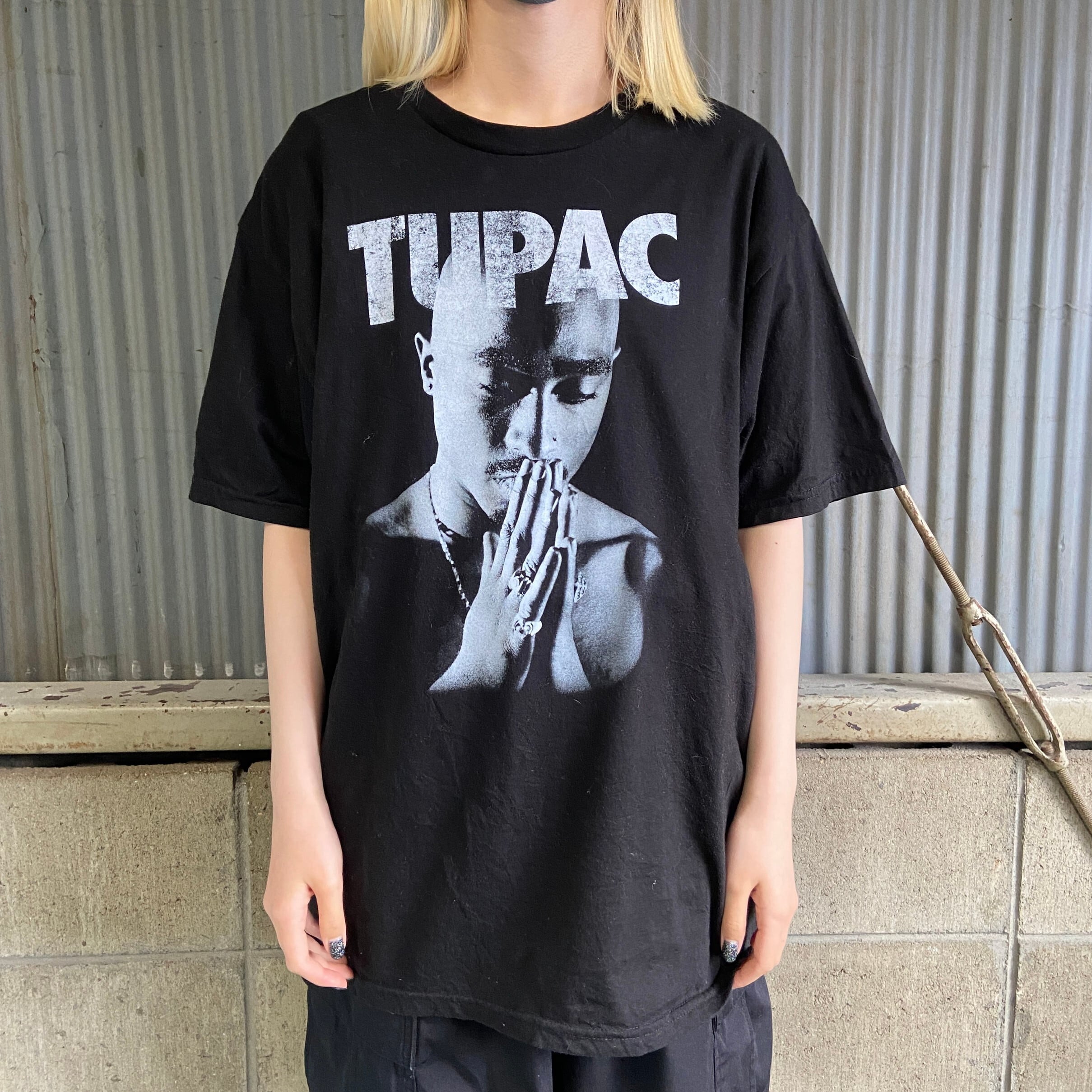 2PAC フォトプリント ラップTシャツ メンズXL 古着 TUPAC ツーパック 