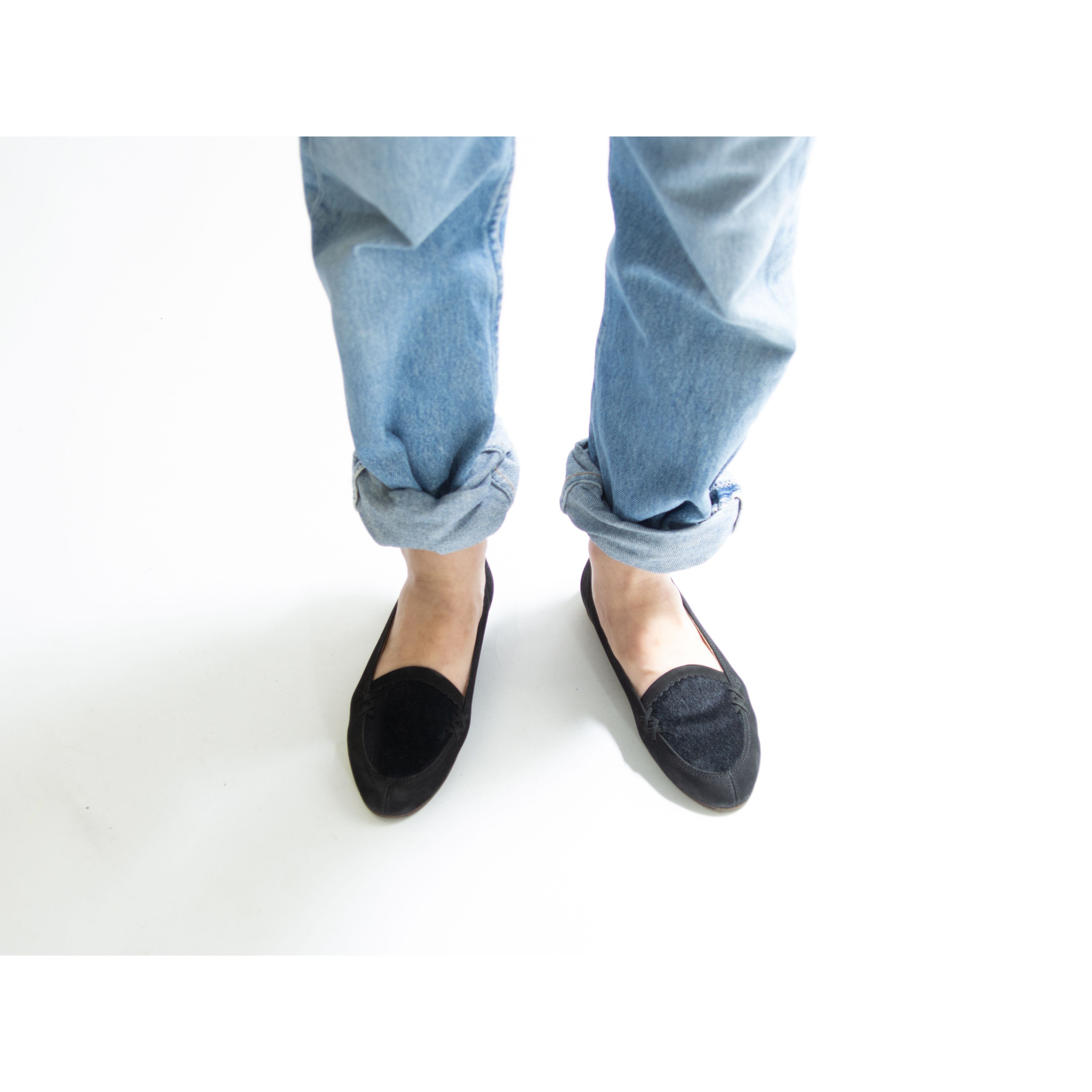 【KENZO PARIS】Unborn calf × suede loafer 35 1/2（ケンゾー ハラコ×スエードレザー ローファー 23cm相当）11c