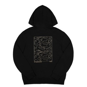 SALE【HIPANDA ハイパンダ】レディース バックプリント フーディー スウェット WOMEN'S BACK PRINT HOODIE SWEAT SHIRT / WHITE・BLACK