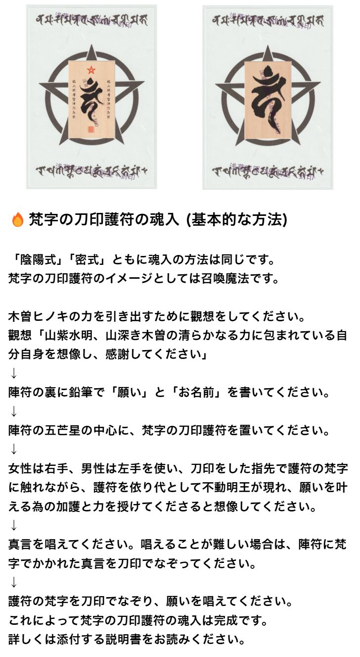 あらゆる願いを叶えると伝わる万能のお守り】「不動明王」梵字の刀印