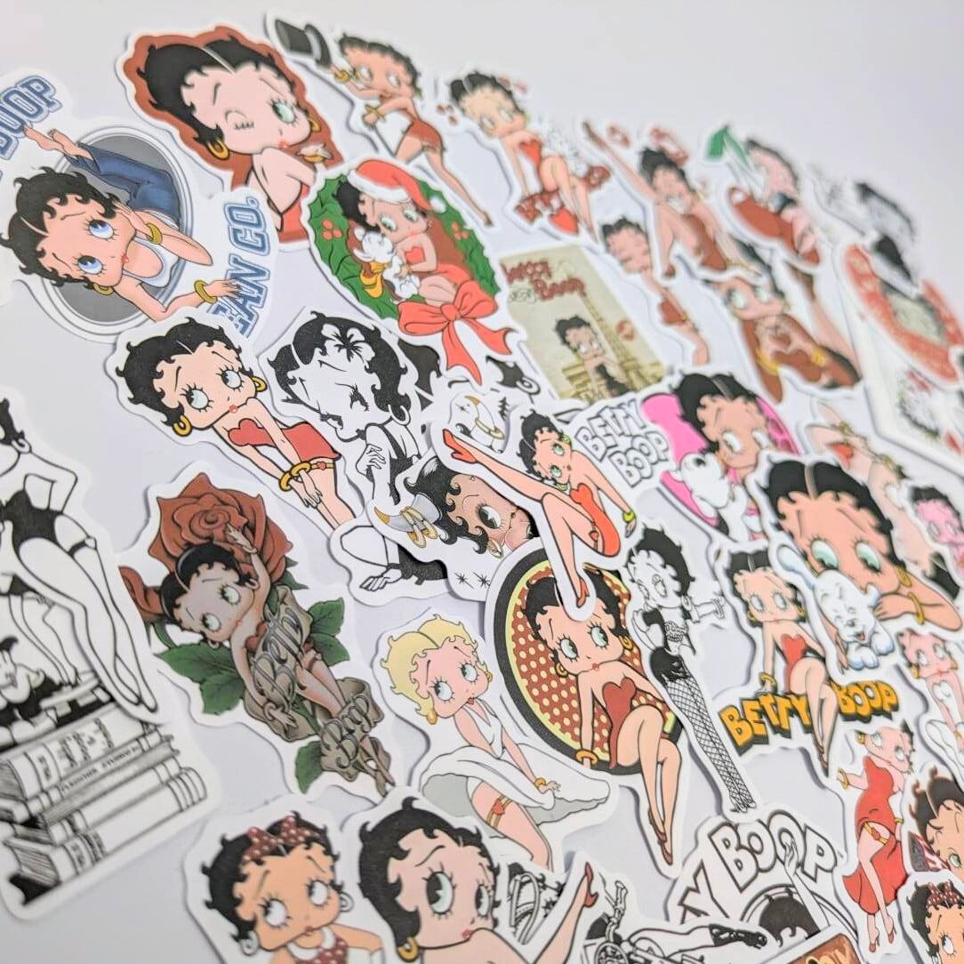 送料無料！【 Betty Boop（ベティブープ） 】 STICKER（ステッカー）50枚SET　〚アメリカン雑貨 アメトイ〛