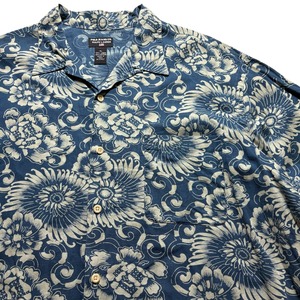 POLO JEANS Japanese flower pattern open collar shirt