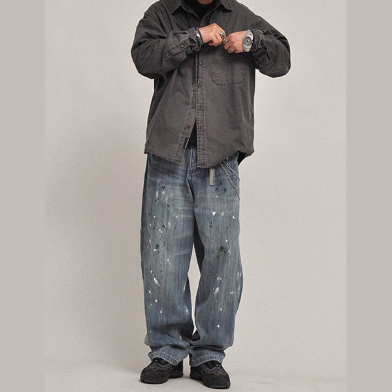 ペイントスプラッシュ・ワイドデニム N3604 - 11