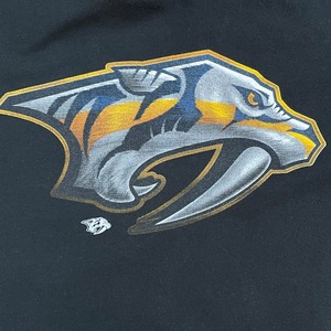 【Fanatics】NHL アイスホッケー ナッシュビル・プレデターズ Nashville Predators ロゴ プリント パーカー フーディー プルオーバー M ファナティクス US古着